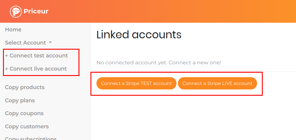 Connect Stripe account